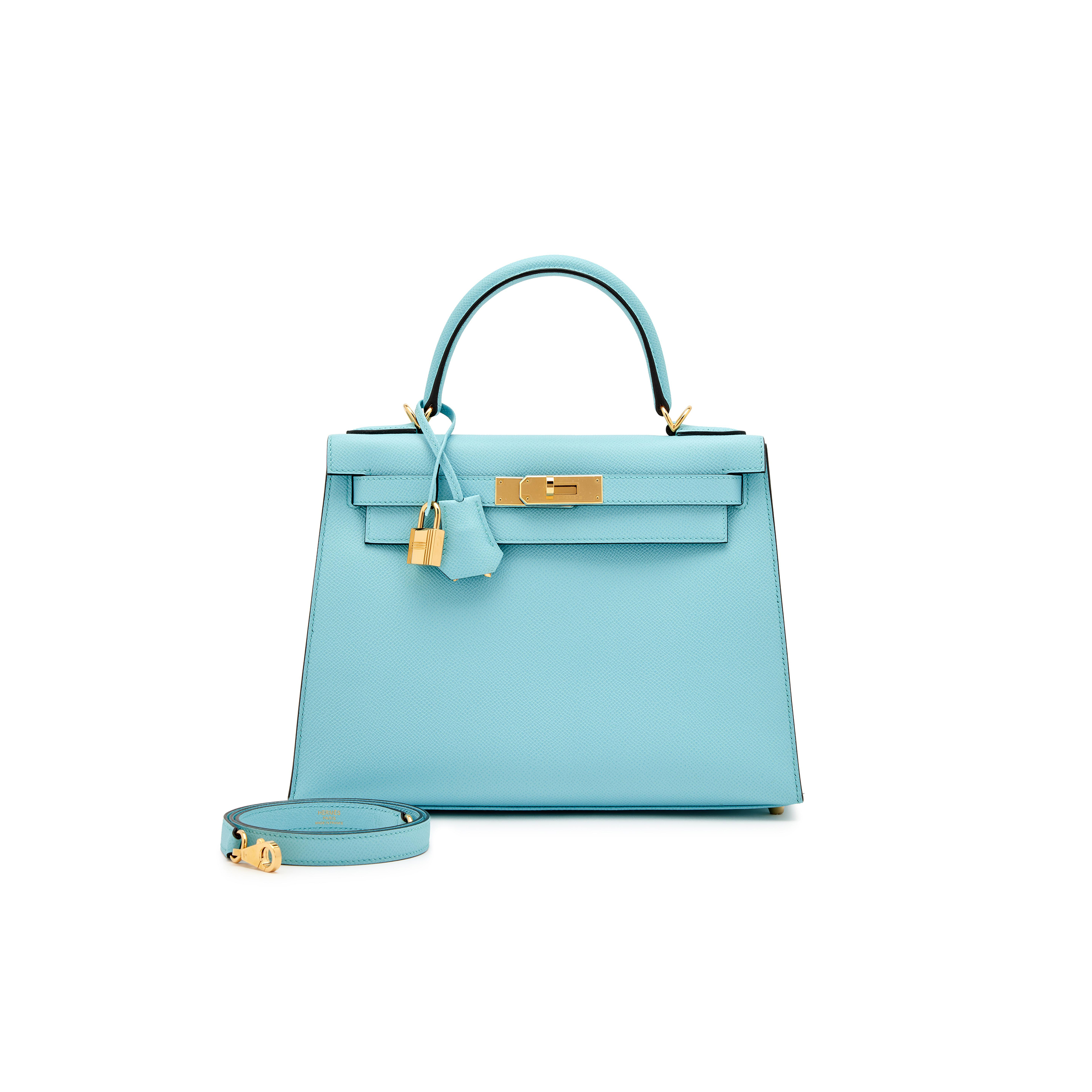 H**mes EPSOM KELLY SELLIER 28 BLUE ZEPHYR GOLD HARDWARE (28*22*10cm)